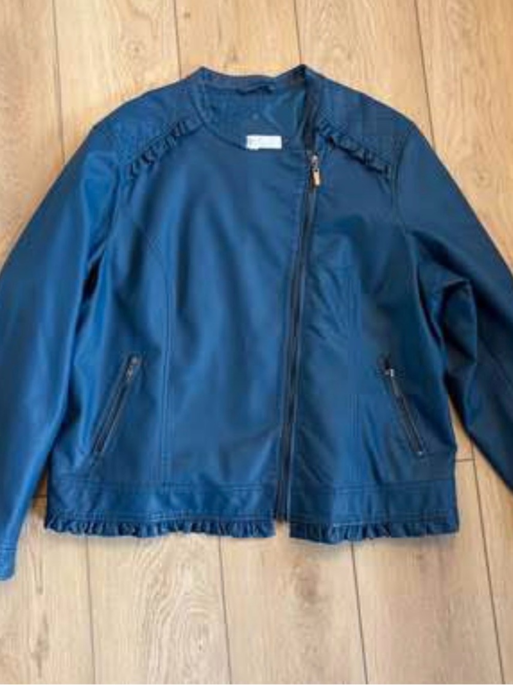 Cleo vegan leather Teal Blue Faux-Leather Jacket
